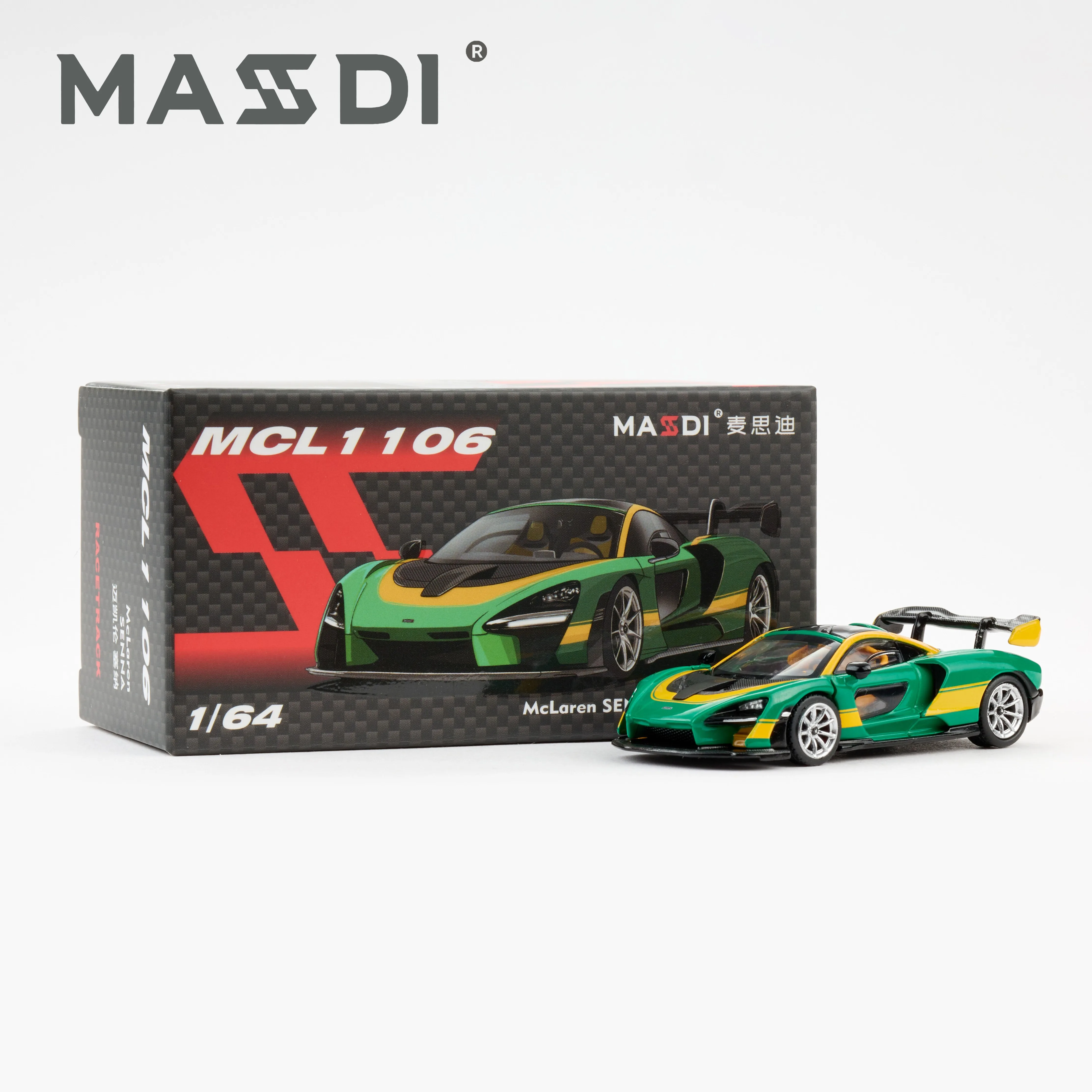 1pc-masdi-1-64-合金マクラーレンセナブリスター梱包ゴールドスムーズなスライドシミュレーションカーモデル子供のおもちゃクリスマスギフト