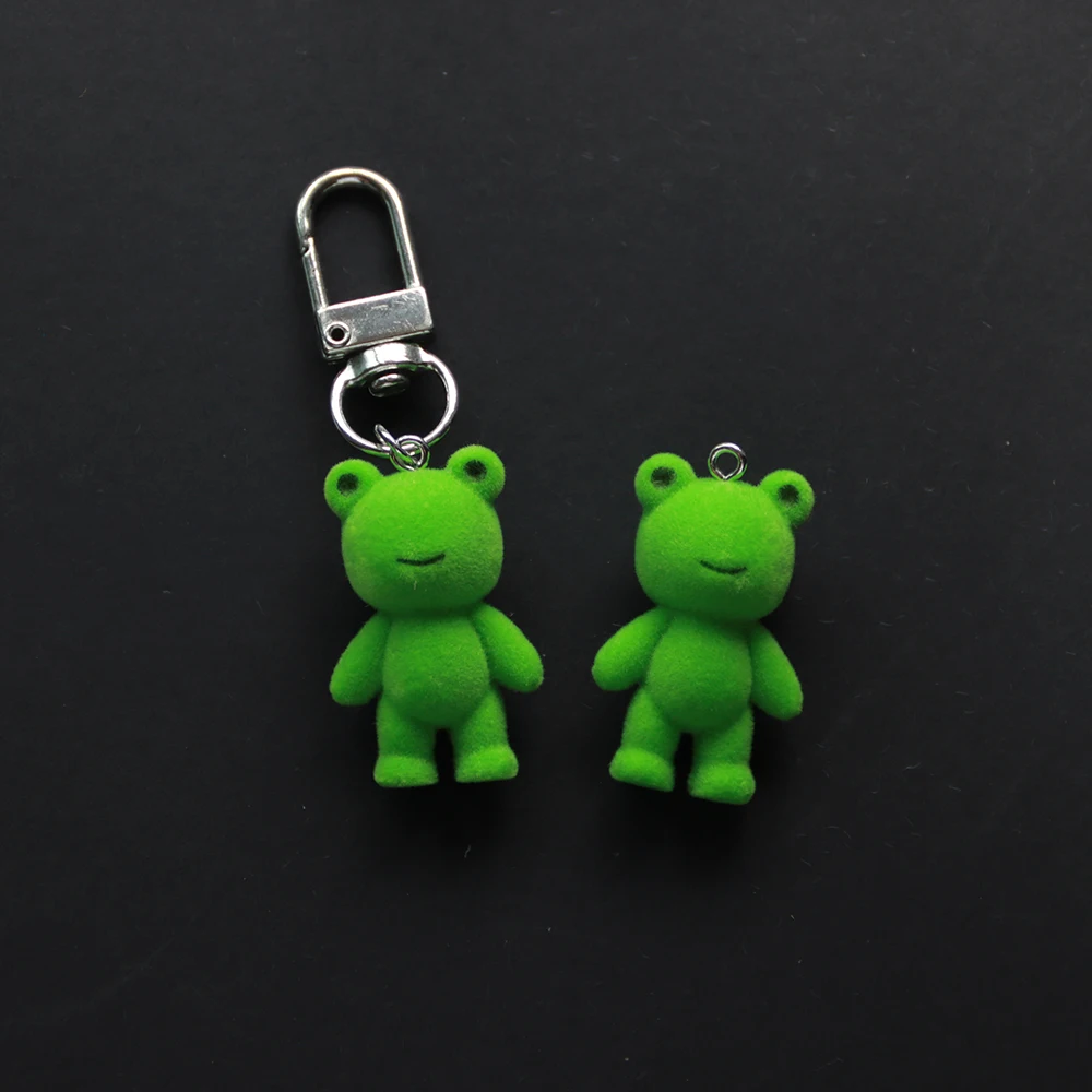 Pendentif Grenouille Kawaii 3D Moelleux Flocage Animal Breloques, Poupées Miniatures, Porte-clés, Collier Pendentif DIY, Fabrication de Bijoux, 30 Pcs