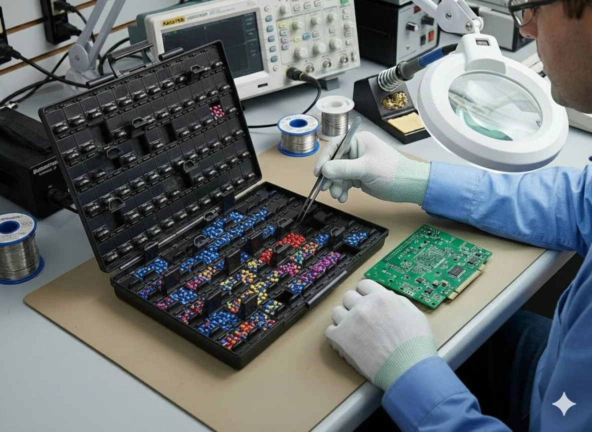 AideTek ESD Safe SMD storage IC resistor Box W/ Bins Anti-statics SMT Box Organizer Transistor Diode plastic toolbox 2BOXALLAS