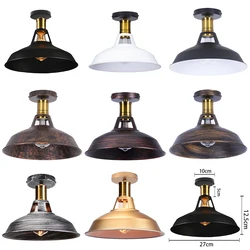 Retro Iron E27 Ceiling Light Shade Loft Vintage Industrial Wind Ceiling Lamp Cover for Home Bar Cafe Shop Lighting Fixture Deco