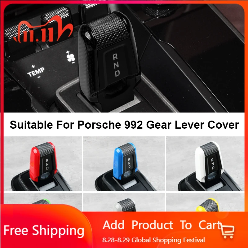 

Внутренние наклейки для Porsche 911 992 2020-2025, автомобильная ручка рычага переключения передач, сменная накладка из углеродного волокна Carmine Red Modifi