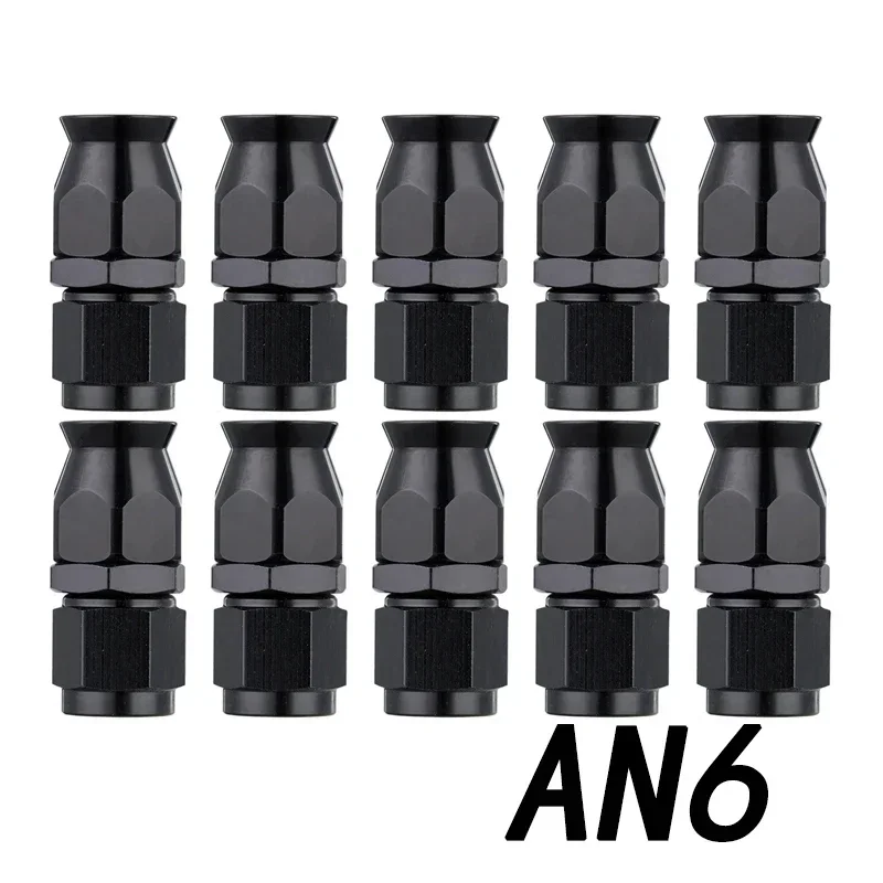 10x Universele Rechte 0 45 90 180 Graden AN3 AN4 AN6 AN8 AN10 AN12 Slanguiteinde Fitting Slang Adapter Voor Swivel PTFE Olie Brandstofleiding