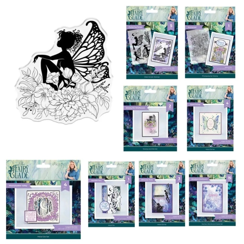 Wildflowers Fairy Glade Moonshadow Valley Flutter Fairies Metal Cutting Dies Silicone Stamps Scrapbooking Stencil Photo Album