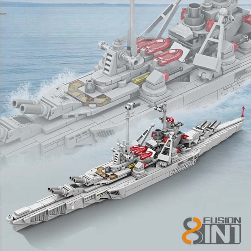 

Aircraft Carrier & Battleship Assembly Bricks, Military Model, Educational Construction Toy