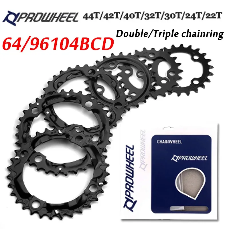 Image of PROWHEEL Mountainbike 64/96/104BCD 8/9/10/11S Fahrrad Kettenblatt 22T 24T 30T 32T 40T 42T 44T MTB Kettenblatt Kurbelgarnitur MTB