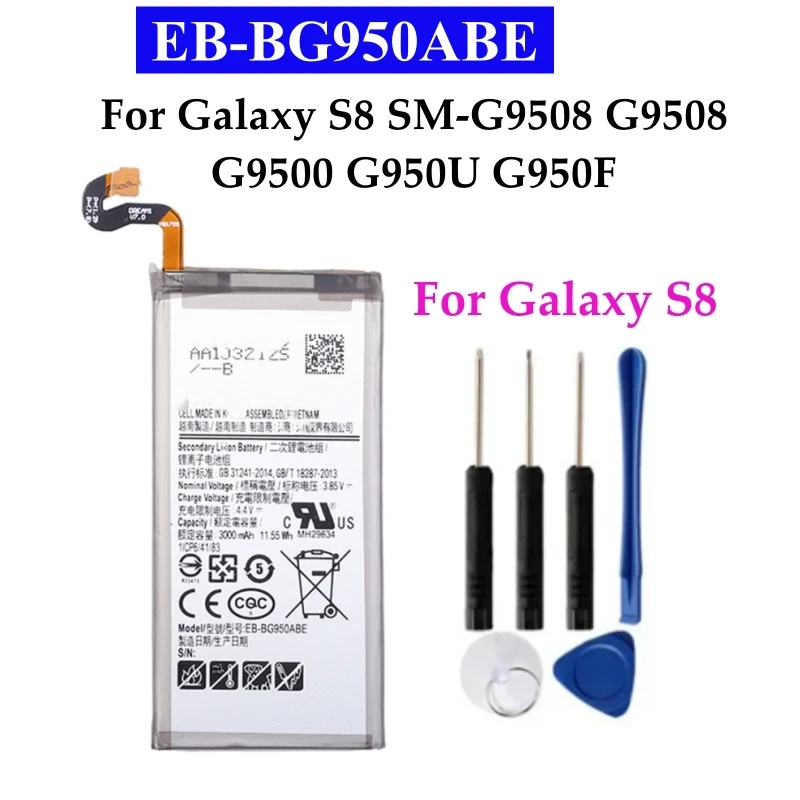 New EB-BG950ABE 3000mAh Battery Replacement for Samsung Galaxy S8 S 8 SM-G9508 G9508 G9500 G950U G950F Batteria + Tools