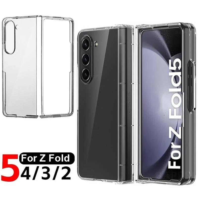 Transparent Case for Samsung Galaxy Z Fold 5/4/3/2 Folding Phone Protective Cover PC Protection Shell for Galaxy Z Fold 5 4 3 2