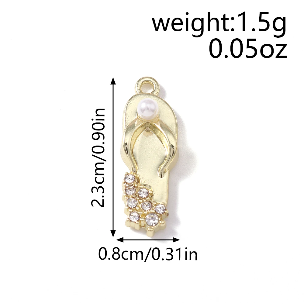 Leslie 5 Stück 8*23mm Zierliche Legierungs-Kristall-Perlen-Schuhanhänger für Halsketten, Ohrringe, Armbänder, DIY-Schmuckherstellungszubehör – Detail 1