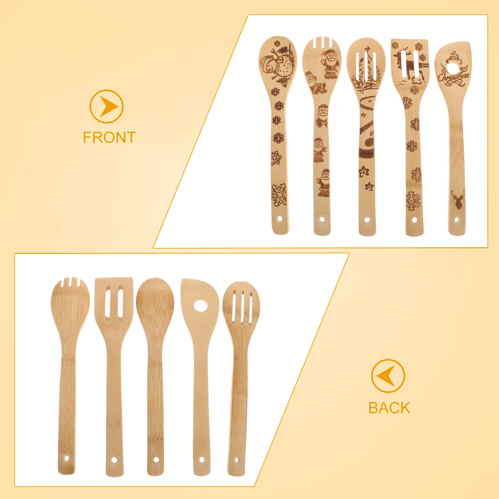 

Bamboo Spatula Christmas Kitchenware Gadget Shovel Festival Cooking Supplies Party Gift