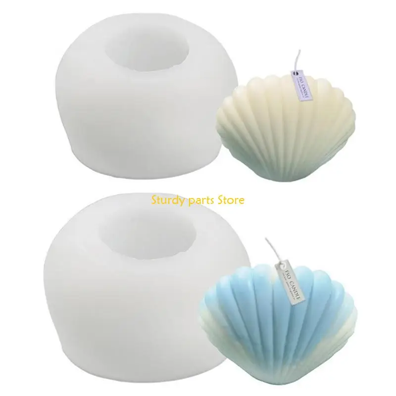 97QC 3D océano para caparazón jabón silicona con vela Hacer molde molde caramelo para fondant Decoración para