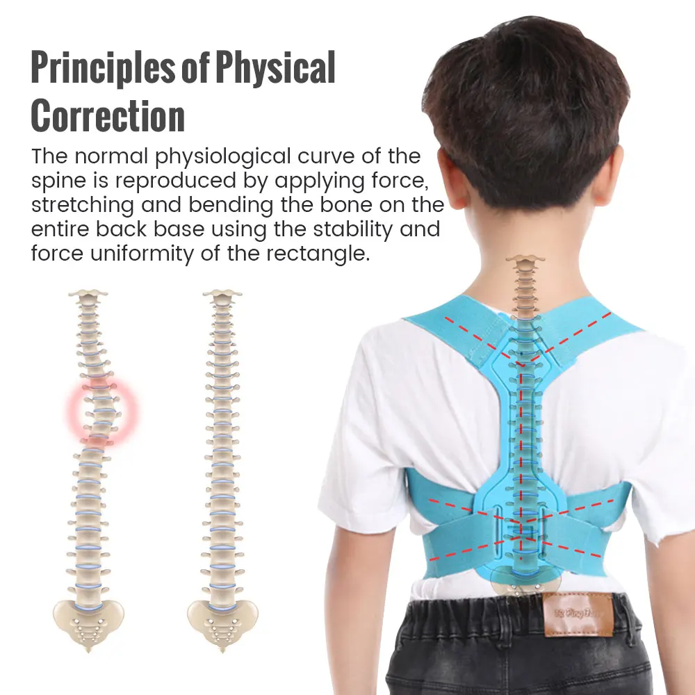 Back Corset Posture Corrector Belt Shoulder Support Waist Brace Adjustable Back Posture Correction for Kids Girl Boy Children