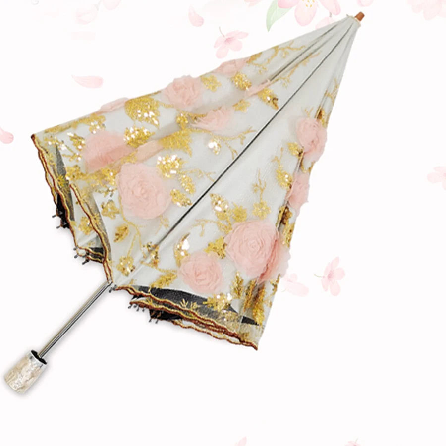 

Girl Umbrella Parasol Chinese Uv Lace Upf50 Rain Umbrella Women Visor Big Girly Double Layer Aesthetic Sword Parapluie Sunshades