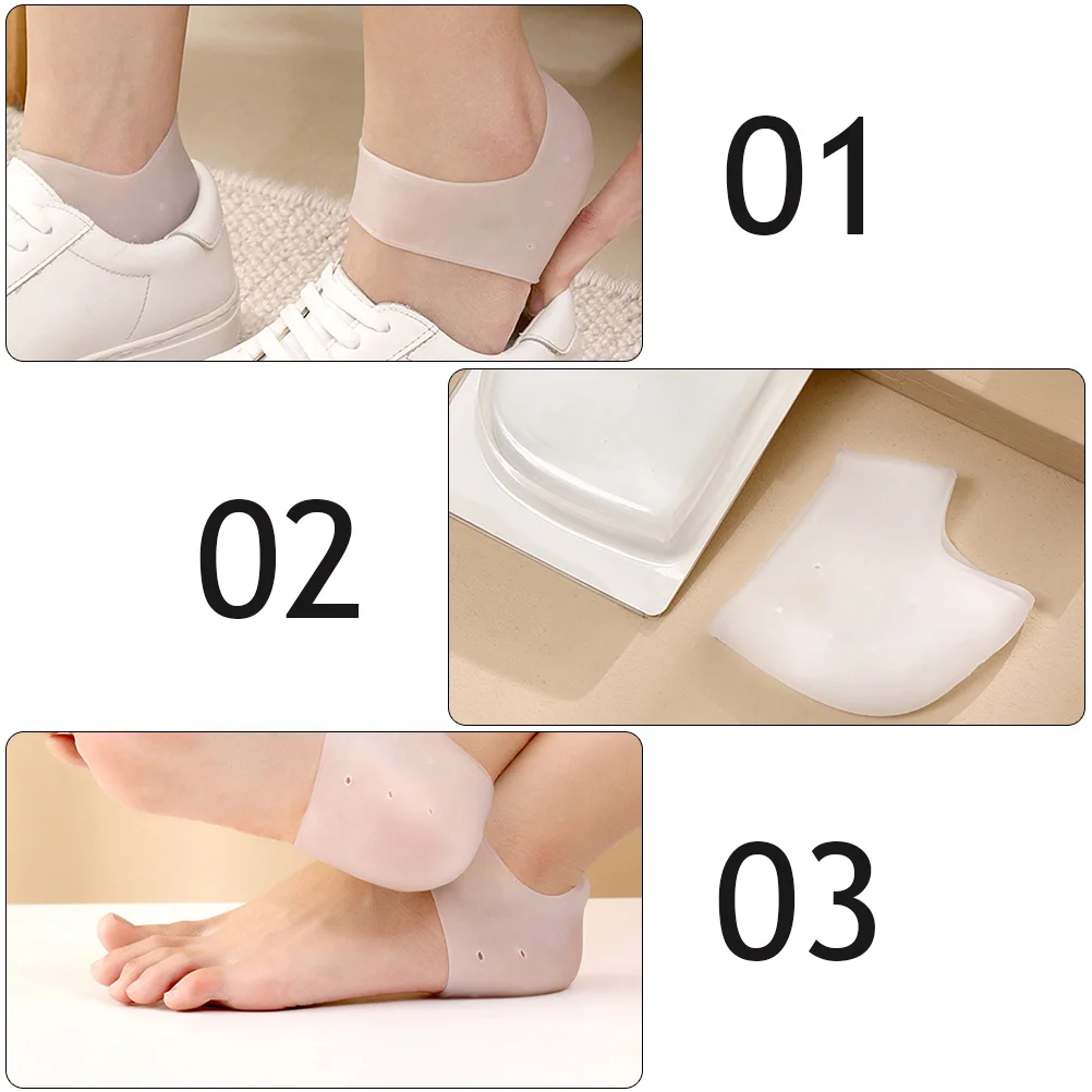 

4 Pcs Silicone Feet Inserts Thickened SEBS Breathable Heel Protectors Pain Relief Reusable Washable Anti Shock Foot Care Tools