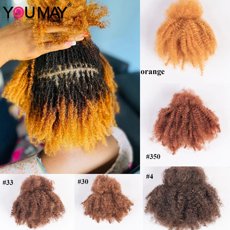 Afro Kinky Curly Dreadloc Twist Hair Bulk Crochet Braiding Hair Extensions Color Hair Brazilian Mircolocs Dreadlock Braid Youmay