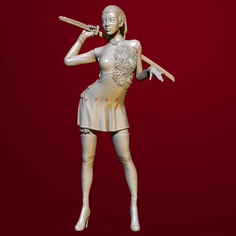 

75mm Resin Model Figure Chinese Girl Series Rhododen Gk Micro Miniature 3d Printed White Model Toy Unassembled And Unpainted Kit