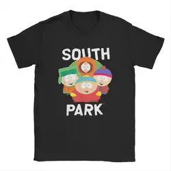 Men T-Shirts Souths Parks Gang Fashion Cotton Tee Short Sleeve Funny Cartoon Humor Cute Comic T Shirts Crewneck merchandise