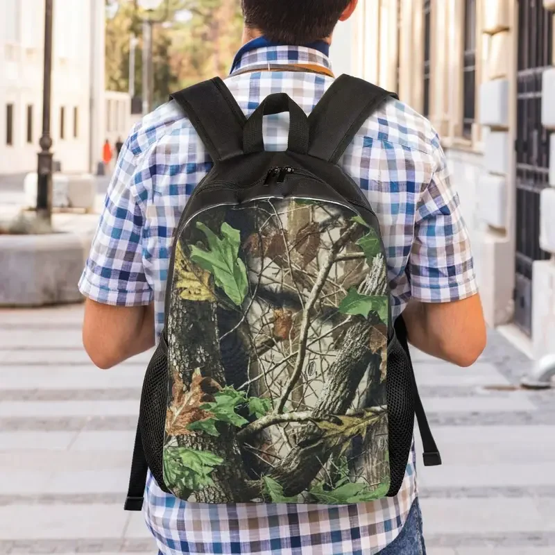 Echte Boom Camouflage Camo Patroon Laptop Rugzak Mannen Vrouwen Basis Boekentas Voor College School Student Tas