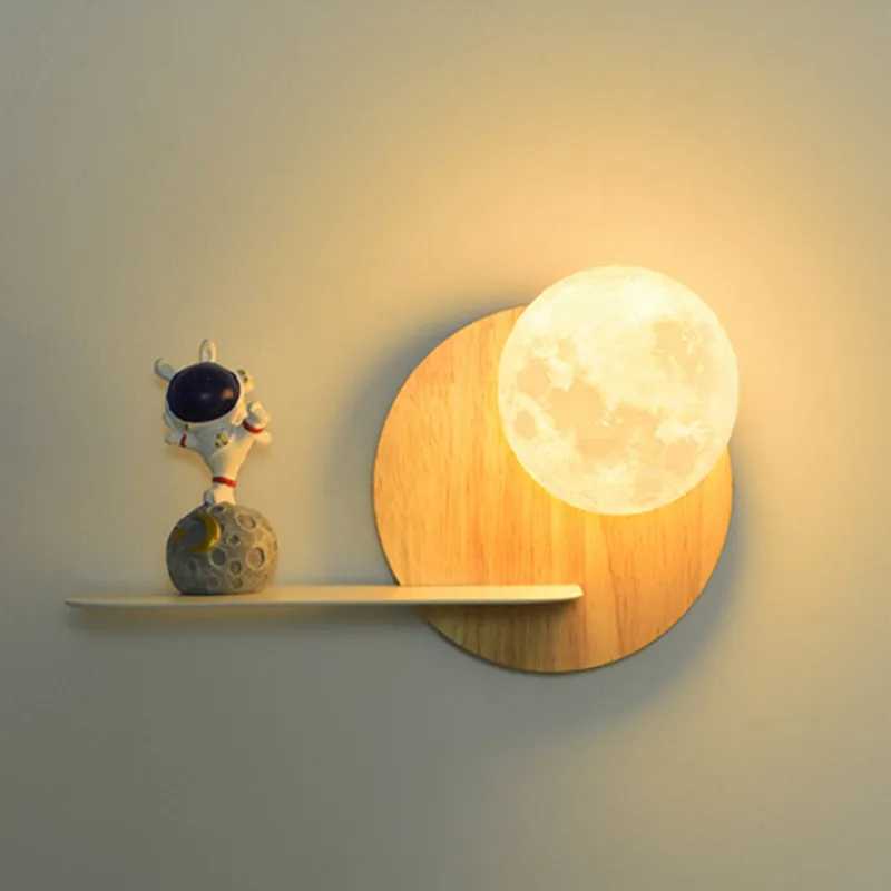 

Nordic LED Wall Lamp Modern Creativity Moon Astronaut Lampshade Wall Light Children Room Indoor Lighting Home Decor Bedroom