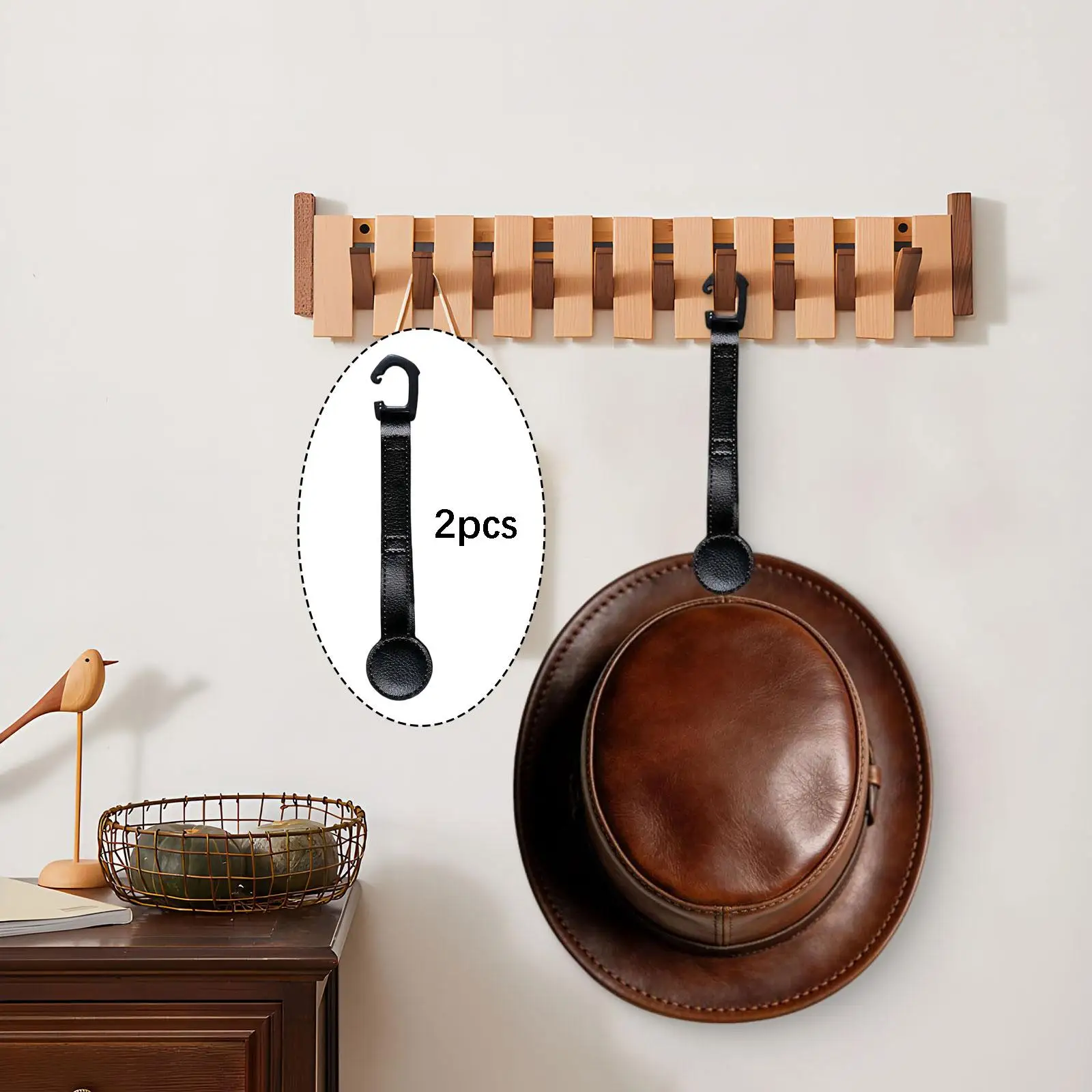 

2x Cowboy Hat Rack Cap Clip Lightweight Multipurpose Seat Back Storage Organizer Headrest Hanger for Roadtrip Auto Car