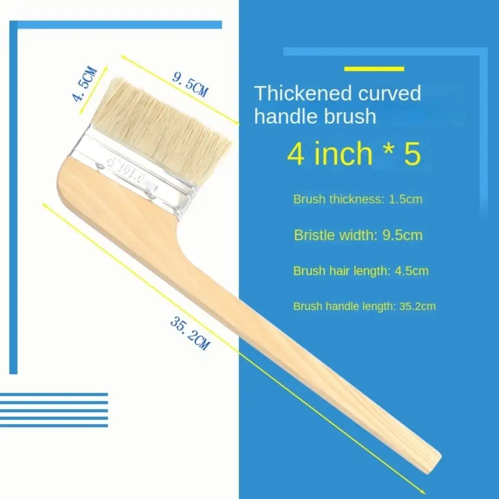 Mango largo codo Universal cepillo de cerdas herramienta de limpieza mango madera cepillo madera mango cepillo pared pintura