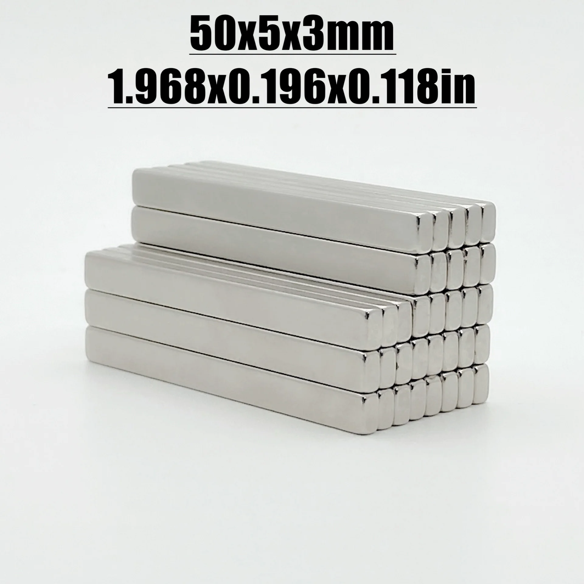 2-100pcs 50x5x3mm Magnet Neodymium Magnet N35 NdfeB Permanent Magnetic Imanes Magnets Square Shape 50*5*3 Magnet Accessory
