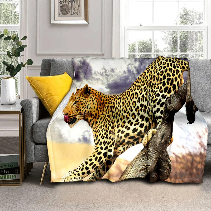 Beast Animal Leopard Cheetah Cartoon Blanket,Soft Throw Blanket for Home Bedroom Bed Sofa Picnic Travel Office Cover Blanket Kid