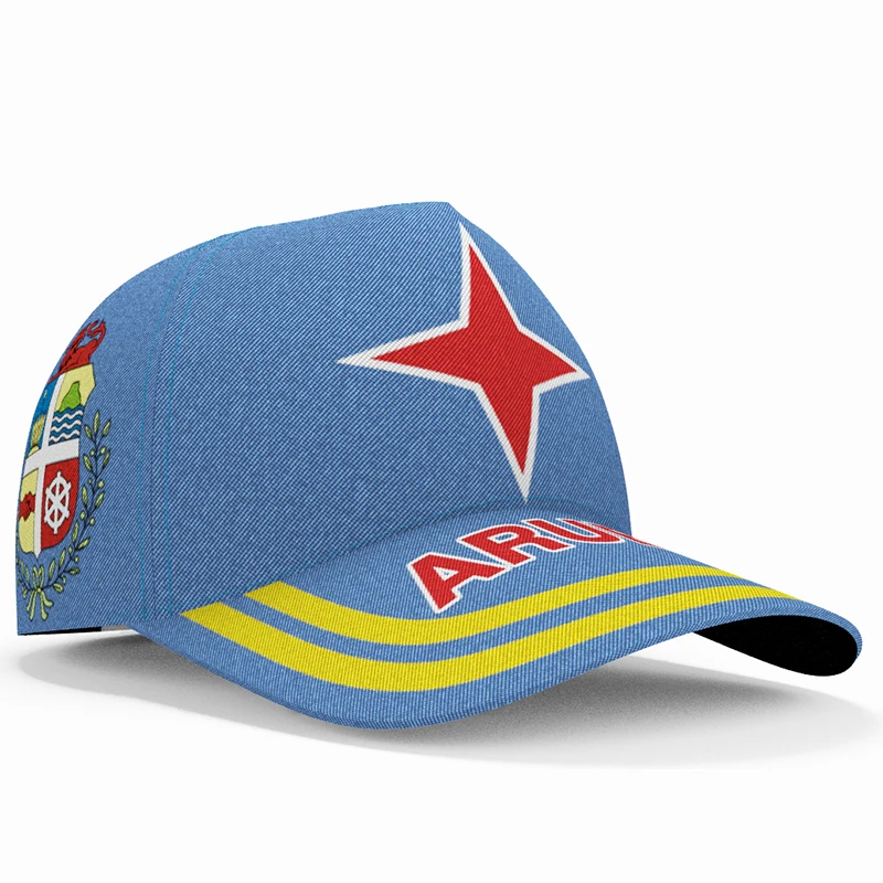 

Aruba Youth Free Custom Made Name Number Photo Team Logo Hat Abw Country Dutch Nation Island Flags Casual Baseball Cap