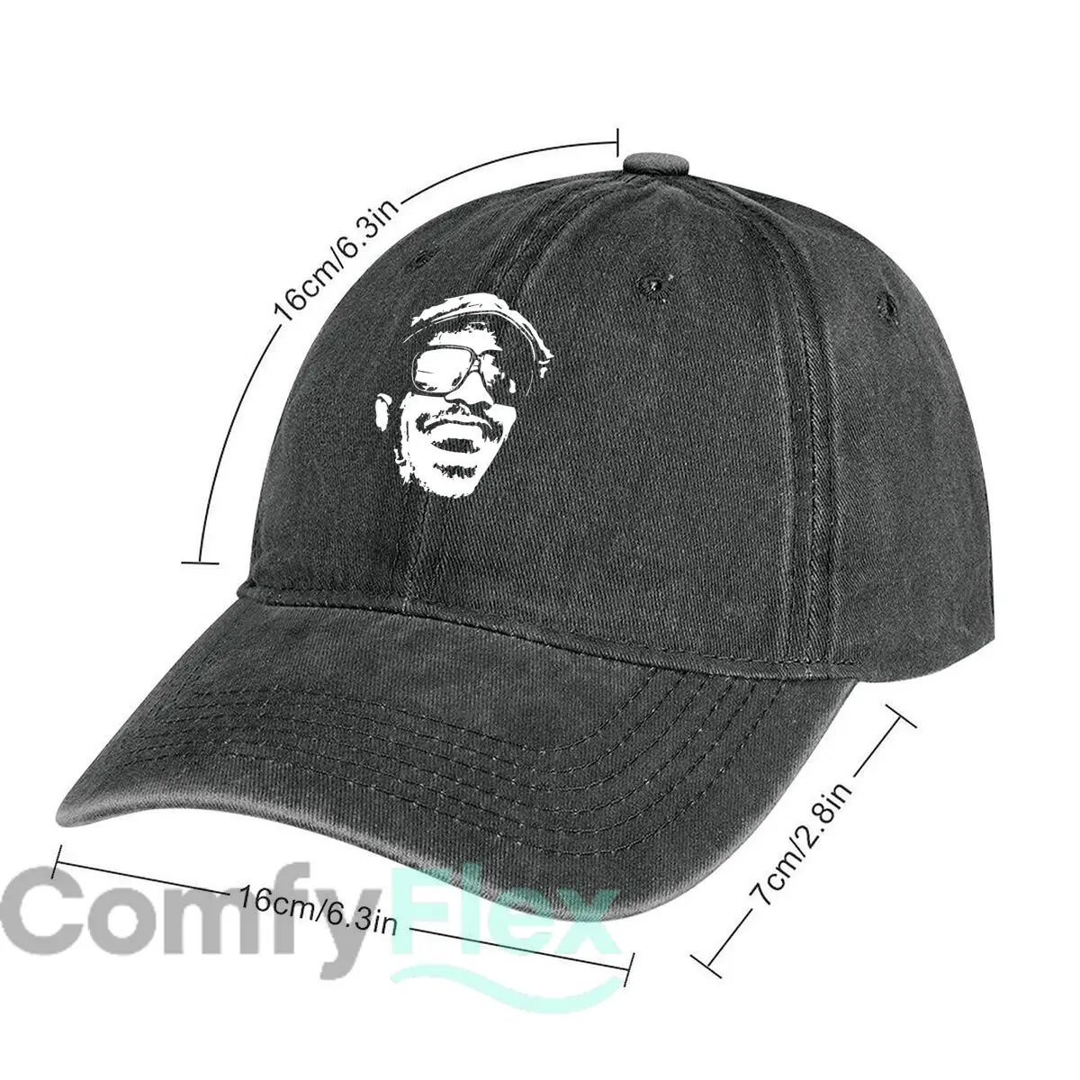 Sunglasses Portrait Outline Graphic Washed Baseball Cap Casual Dad Hat Outdoor For Men's And Women's Hip Hop