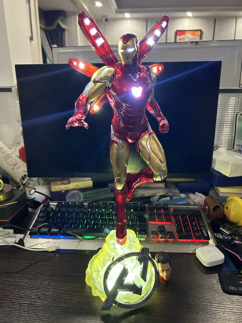 

45cm Marvel Avengers Iron Man Large Size Light - Up Anime Figure Model Statue Collection Desktop Decoration Ornament Toys Gifts