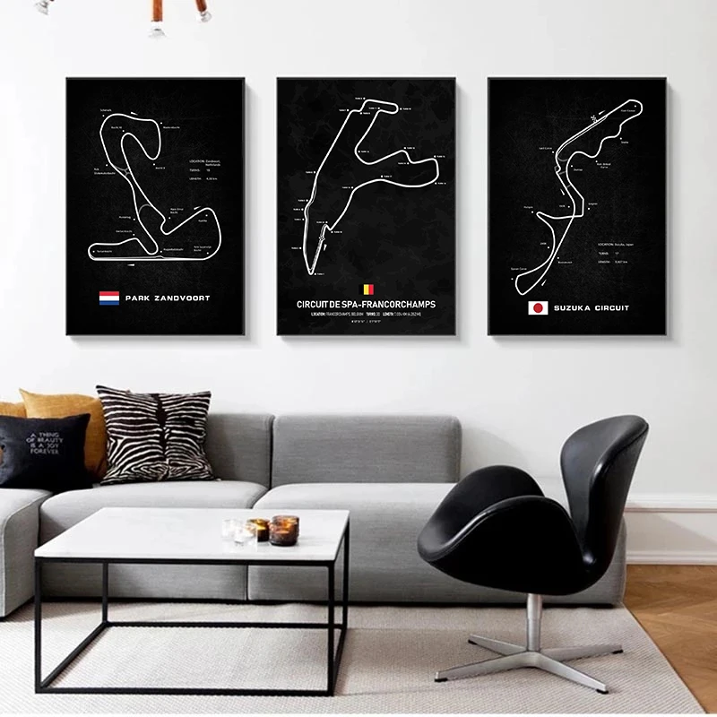 Home Decoration Racing Circuits Zandvoort Circuit Poster Art Canvas Paintings and Print Wall Art Picture for Living Room Cuadros