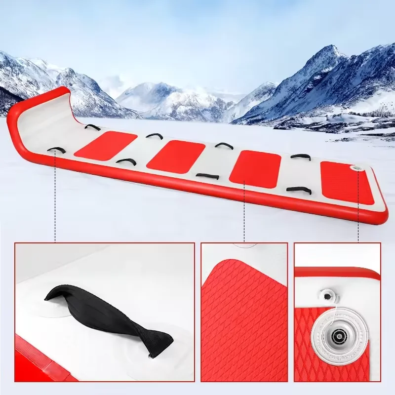 Tubo de nieve remolcable de Pvc plegable, tobogán inflable para deportes de invierno, trineo de nieve de punto de gota con asas para diversión al aire libre para niños adultos