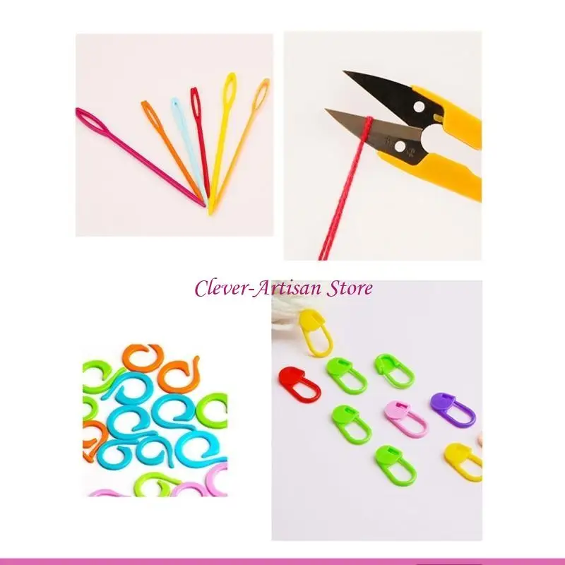 E06B 83 Pcs Soft Handles Crochet Hooks Set Crochet Starter for Beginners Lover