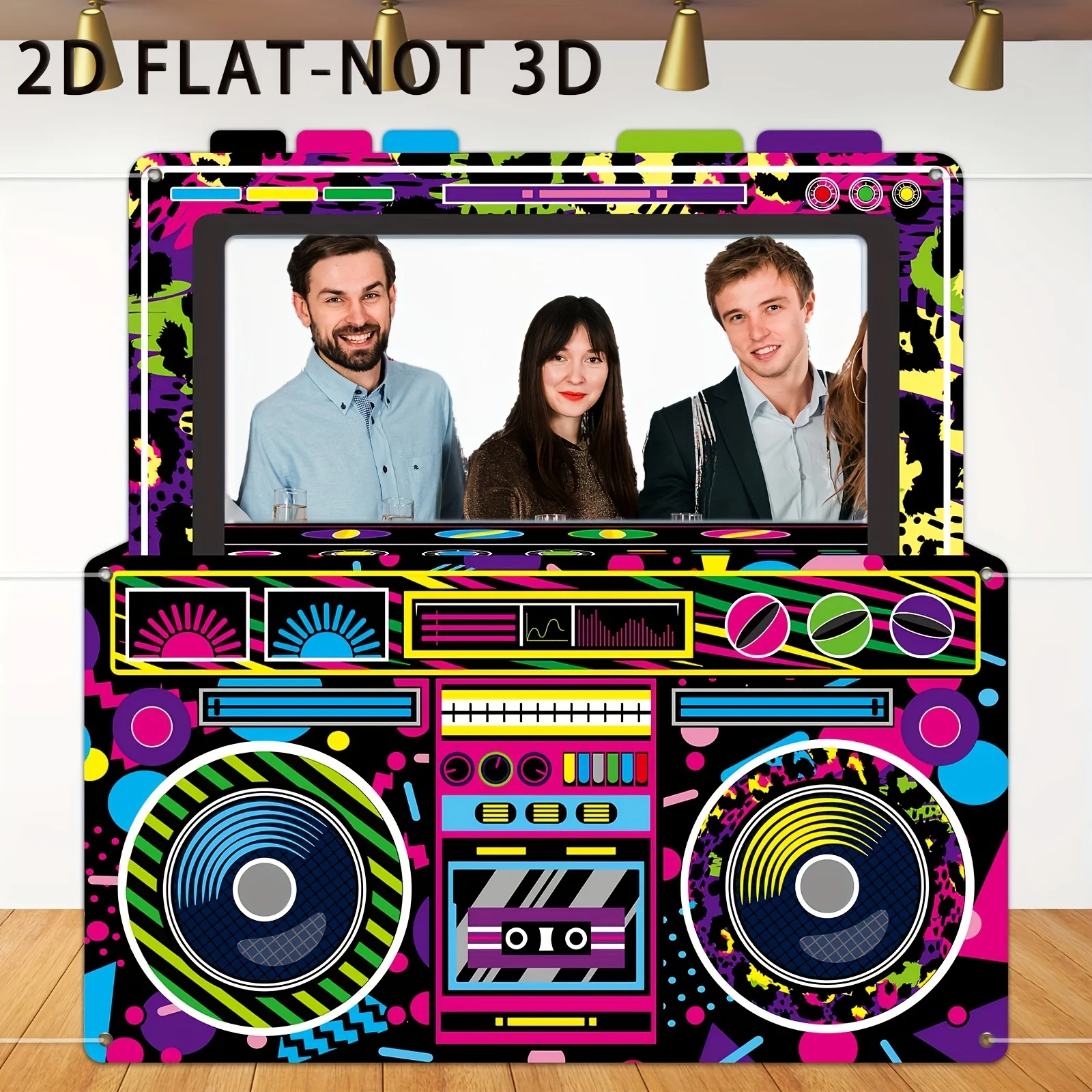 2D-Flugzeug – Eine 2D-Foto-Requisite im Radio-Stil – Polyester-Banner, geeignet für Partys mit 90er-Jahre-Motiv und Geburtstagsfeiern