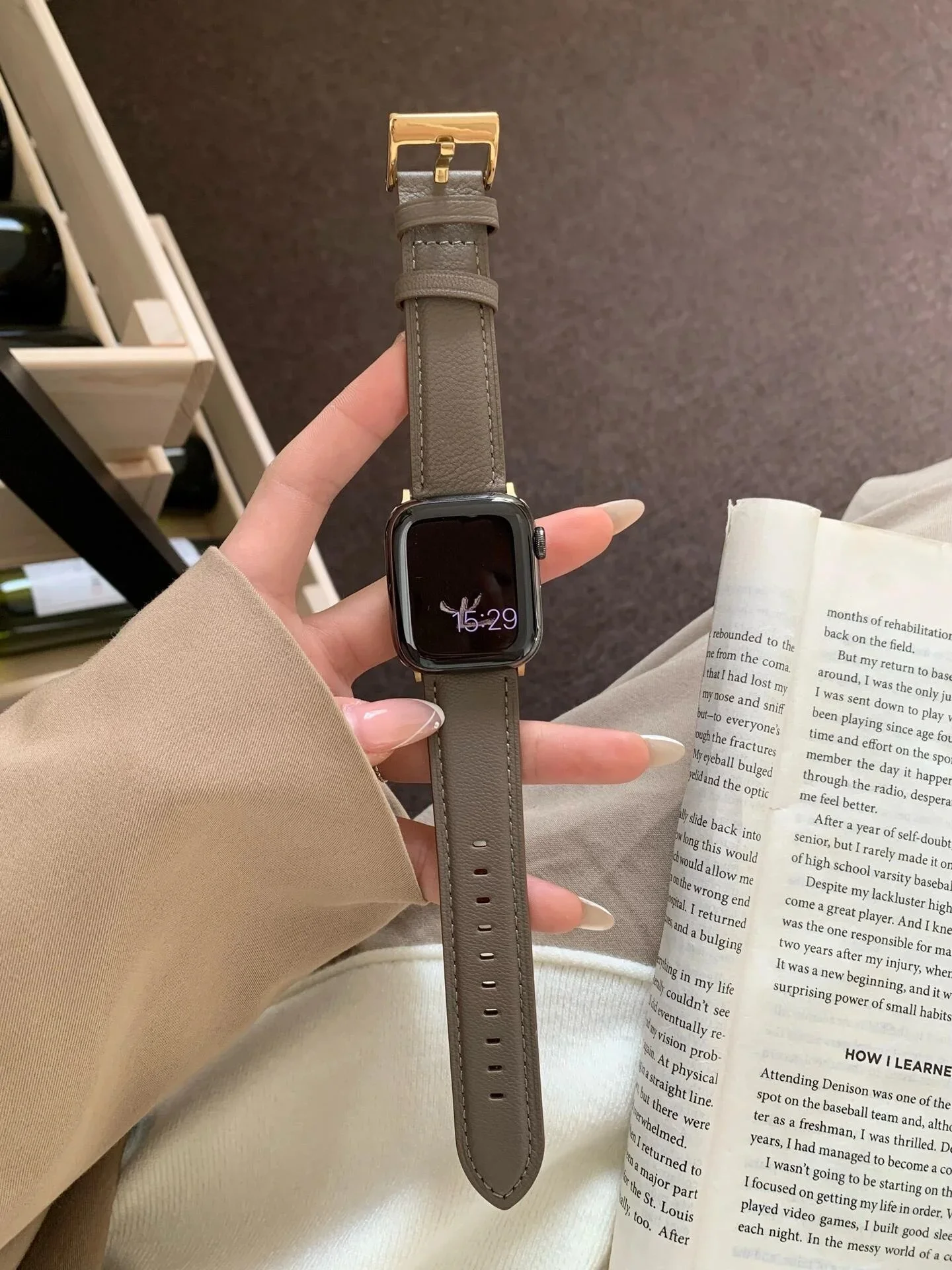 حزام جلدي مريح ممتاز لساعة أبل 10/9/8/7/6/5 38 مم 40 مم 41 مم 42 مم 44 مم 45 مم 46 مم 49 مم