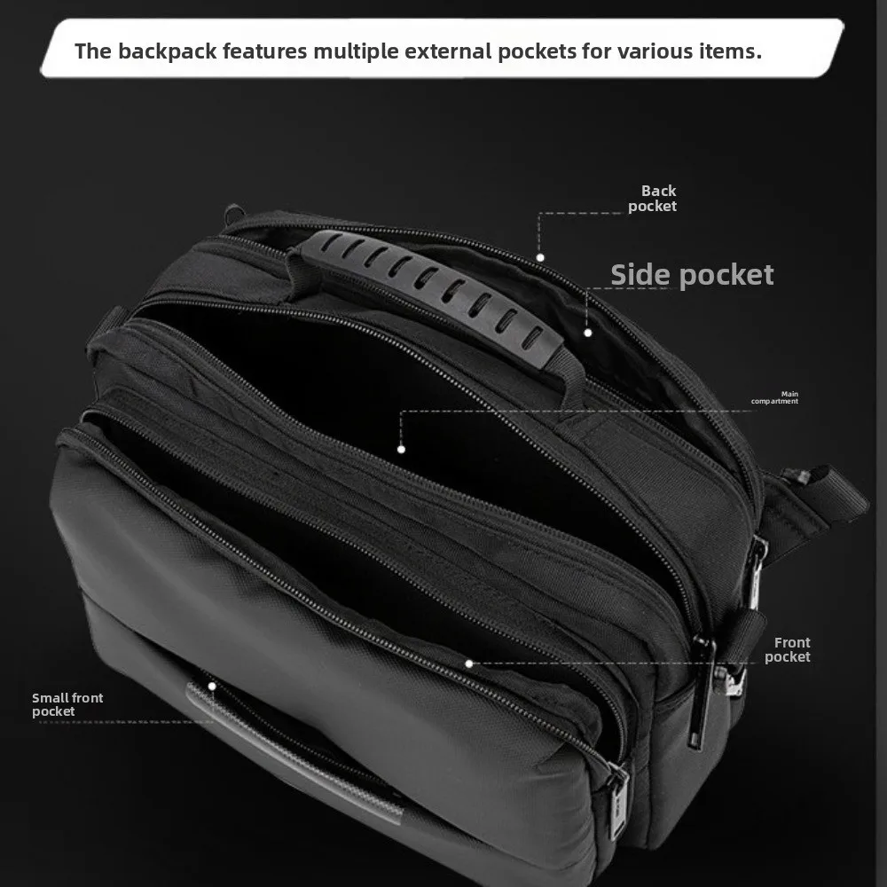 

Waterproof Man Crossbody Bag with Handle Multi-Pockets Shoulder Nylon Bag Large Capacity Multi-functional Business Chest Bag