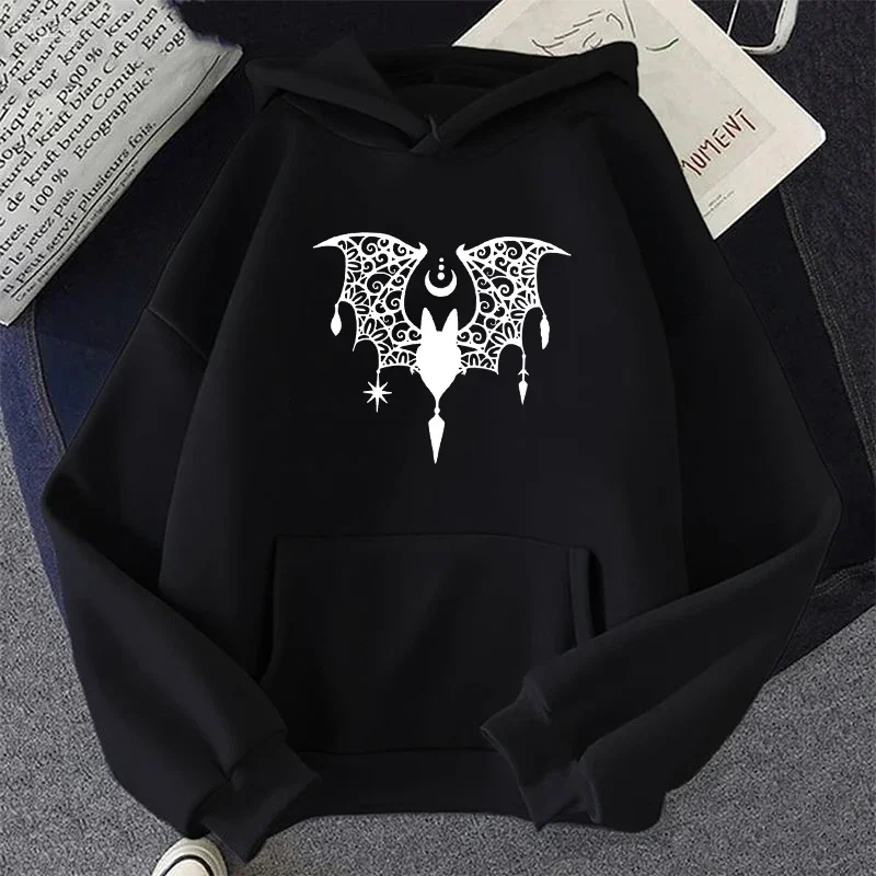 เสื้อฮู้ดลายค้างคาวผู้หญิงลำลองแฟชั่นเกาหลีเชือกรูด O-คอแขนยาวเสื้อสเวตเตอร์มีฮู้ดผู้หญิงเสื้อขนแกะเสื้อสวมหัว