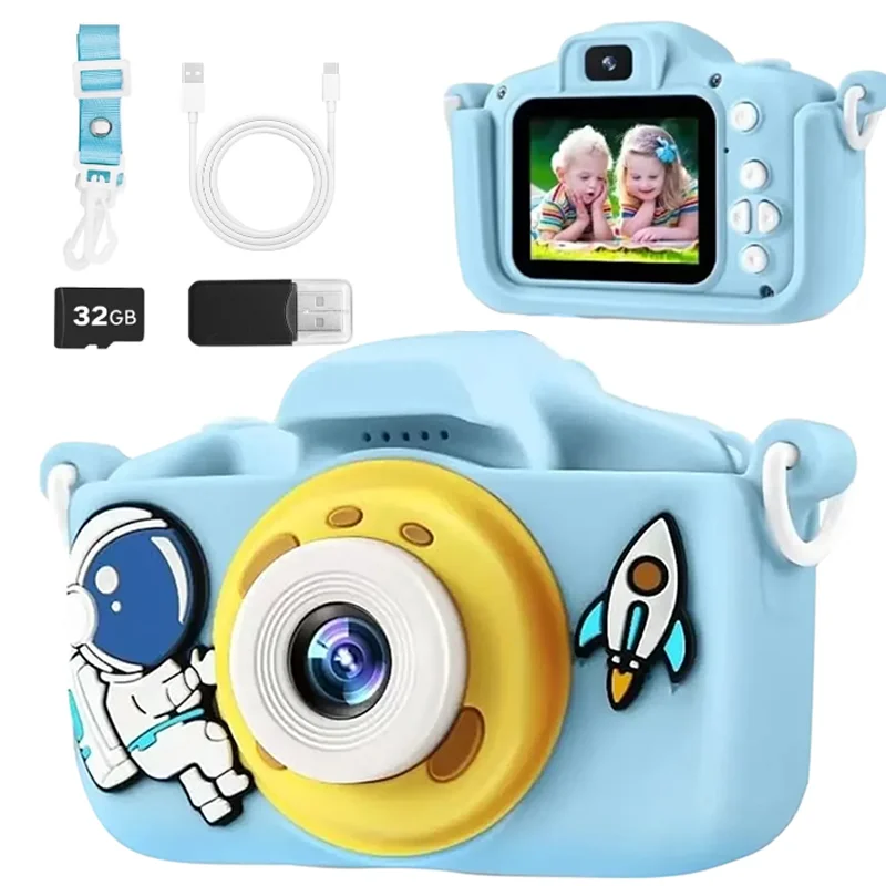 Kids Camera 48MP and 1080P HD Digital Selfie Video Camera for Kids Age 3-12 Year Old Boys and Girls, IPS Screen and 32GB SD Card