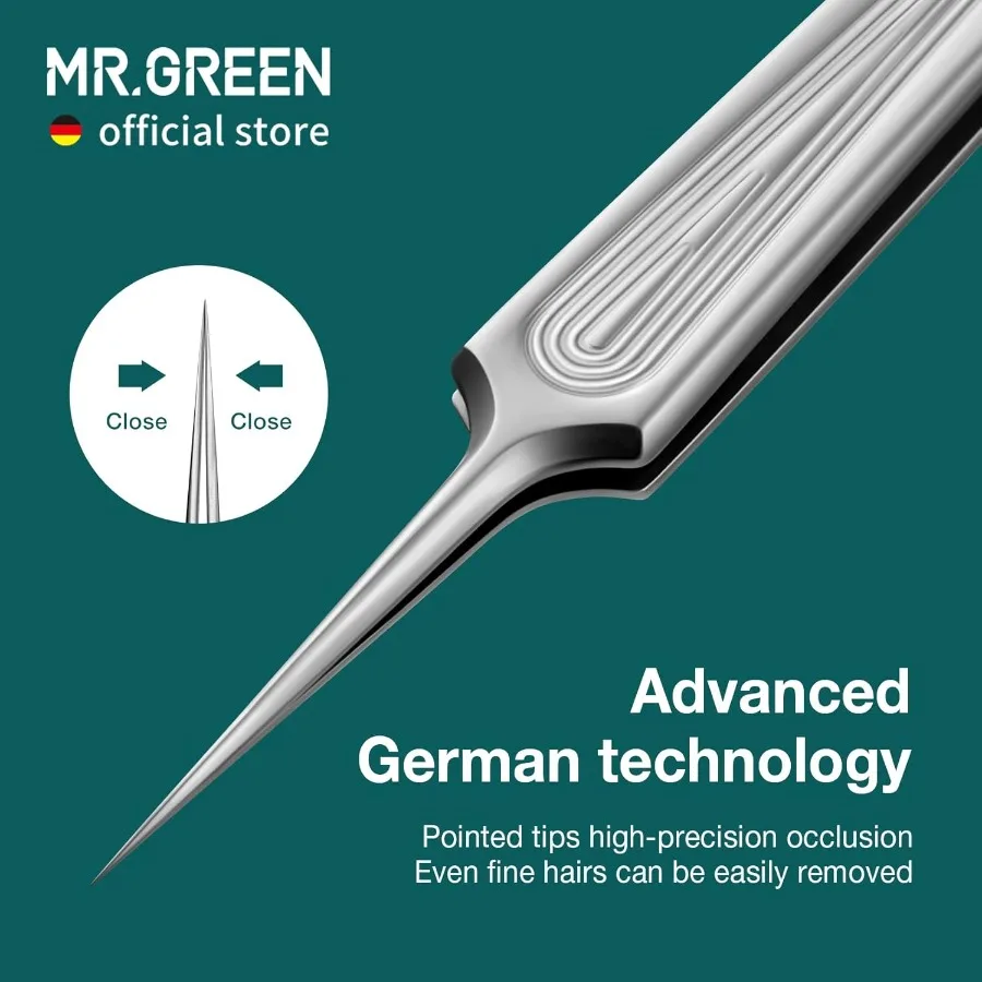 Pinzas para pelo encarnado, aguja para nariz, puntas puntiagudas, pinzas para cejas, espinillas, eliminación negra, Extractor de Clip para acné largo