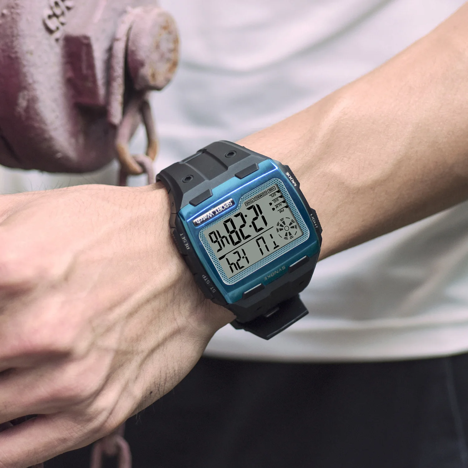 SYNOKE Digital Watch For Men Big Numbers Easy to Read 3ATM Water Resistant Men Digital Watch Outdoor Sports Luminous Function