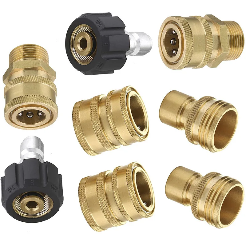 

8PCS Pressure Washer Adapter Set Quick Disconnect Kit M22 Swivel to 3/8'' Quick Connect 3/4" to Quick Release