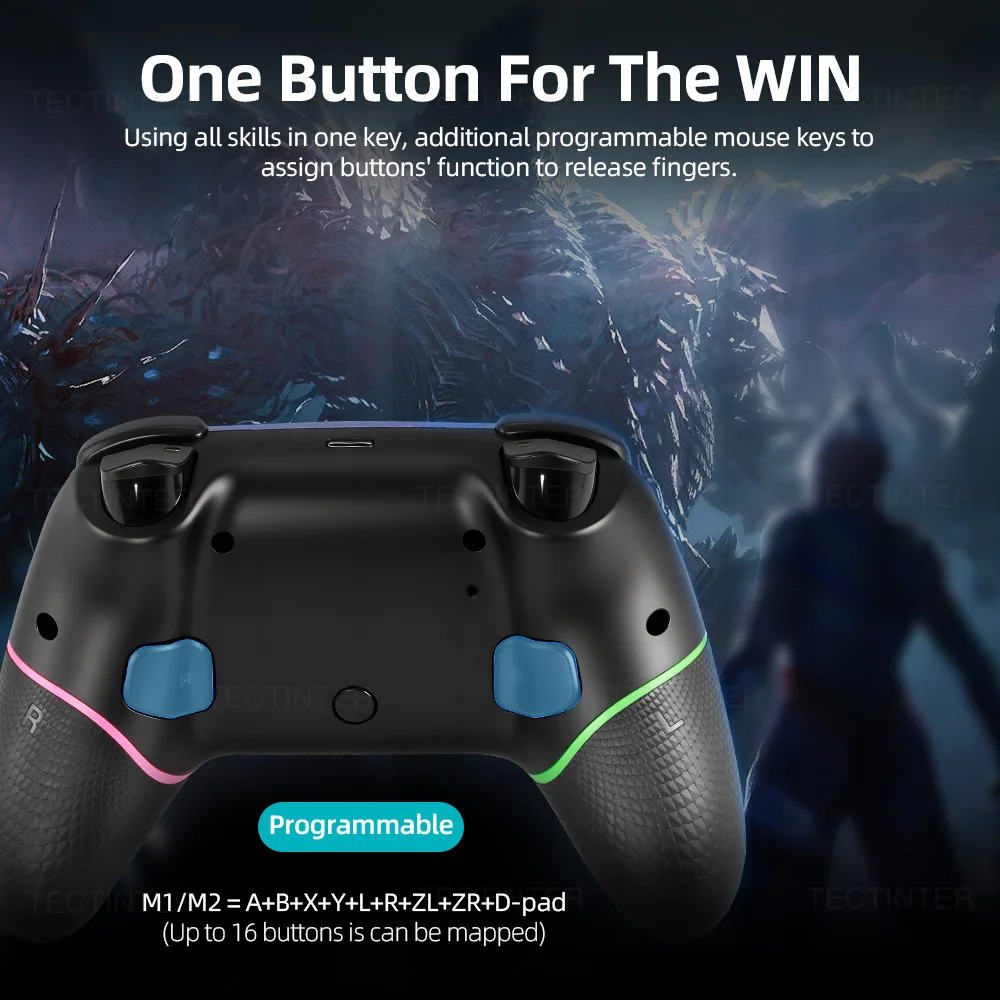 Controlador inalámbrico Bluetooth para Nintendo Switch 2/PS3/PS4 consola Gamepad para Android/IOS teléfono inteligente PC Joystick Controle