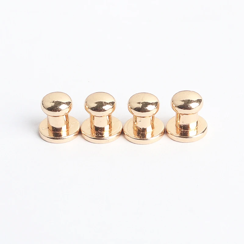 Wholesale 500sets 8mm Zinc Alloy 6 mm Round Head Stud Spot Screwback CraftLeather Bag Belt Chicago Button Screw Nail Rivet