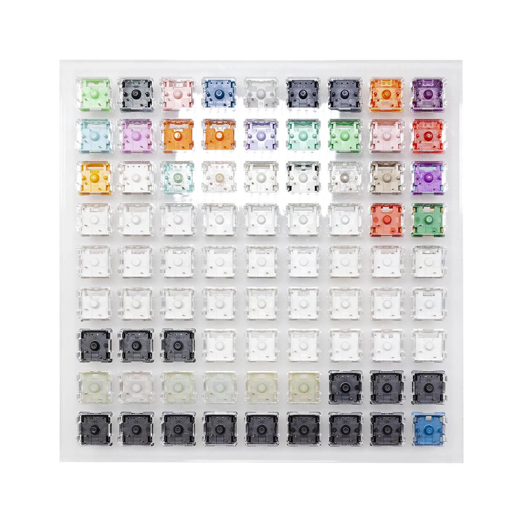 81 switch switches tester with acrylic base blank keycaps for mechanical keyboard cherry kailh gateron outemu ice greetech box
