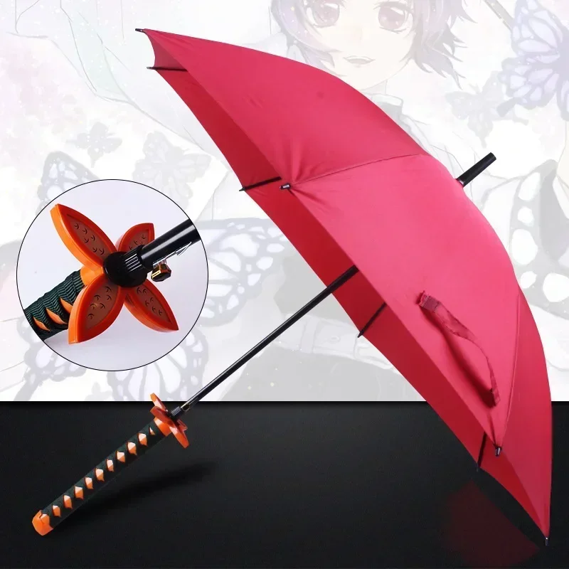 Creative Samurai Long Handle Sword Umbrella,Anime Beach Umbrella,Strong Windproof Sun Rain Straight Tube for Business Men Gifts