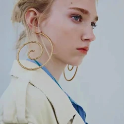 New Revolving Geometric Earrings Women's Exaggerated and Simple Dangle Earings Banquet Jewelry Accessories Gift WholesaleZAA