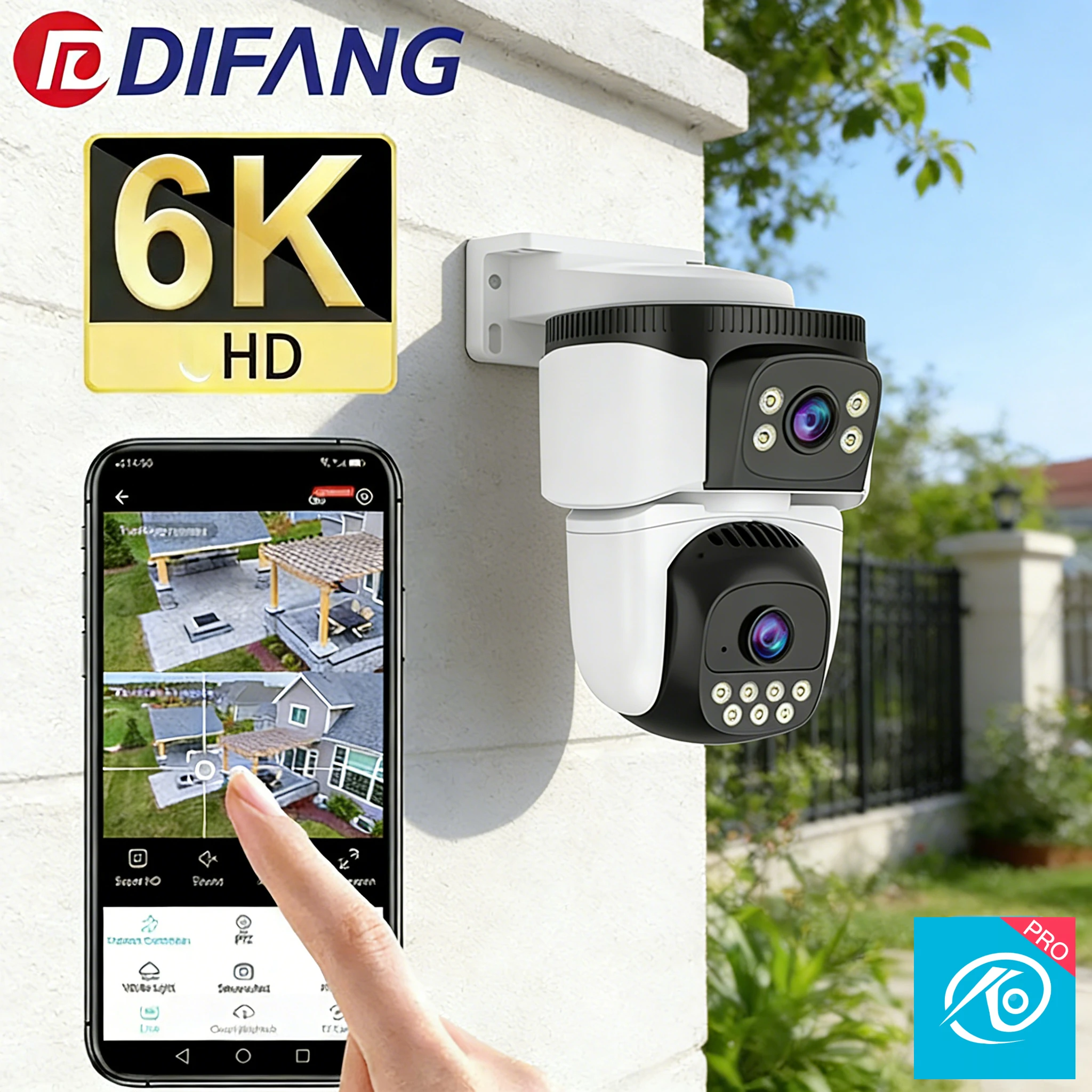 

Уличная WiFi IP-камера 6K, 10 МП, с двумя объективами и двумя экранами, автоматическим распознаванием и отслеживанием, водонепроницаемая, для видеонаблюдения
