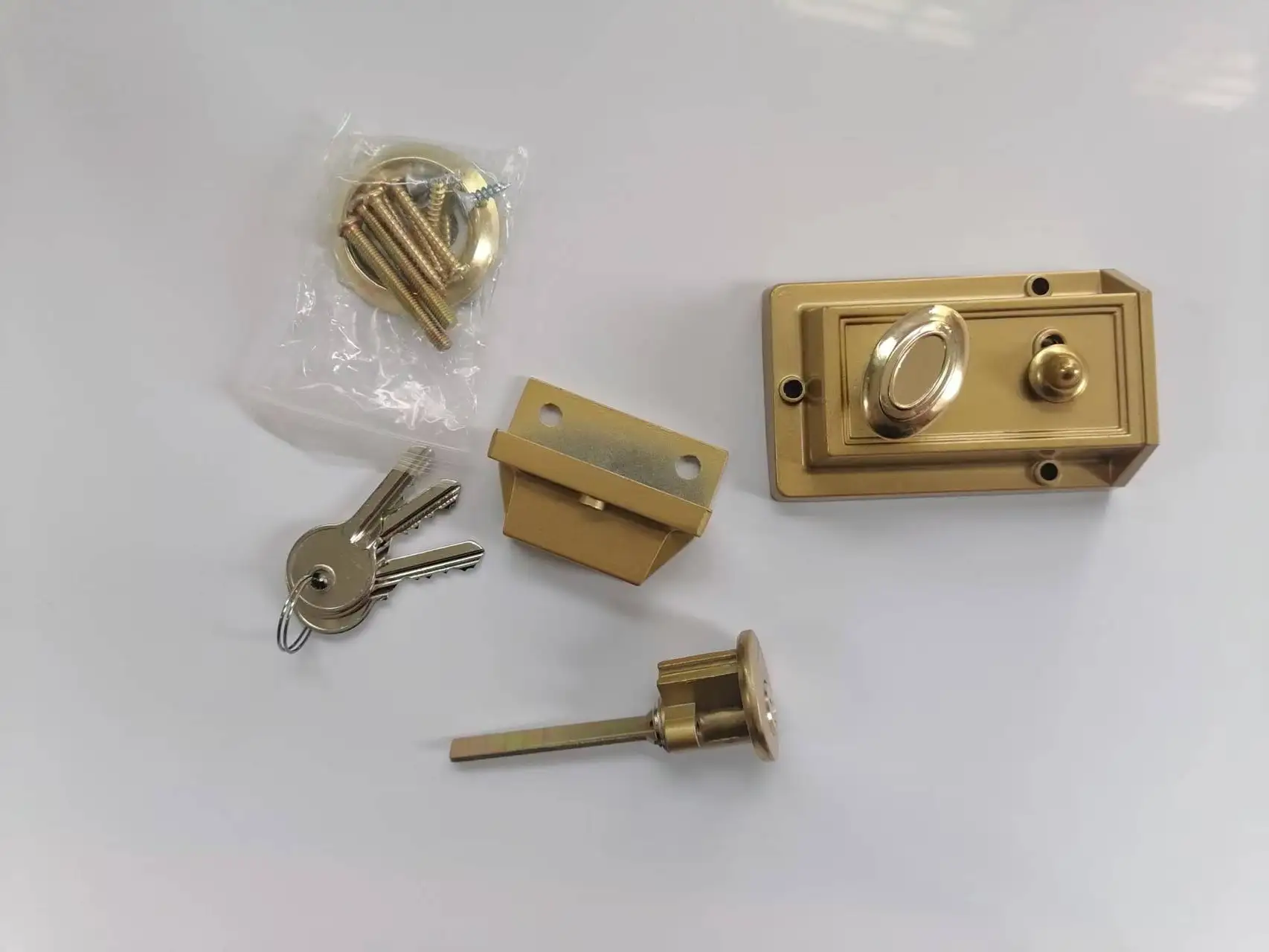 Vintage mechanical lock, tiger lock, exterior anti-theft door lock, household retro door aluminum alloy door lock