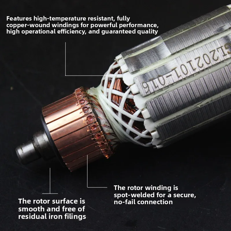 Rotor Stator Armature For Dongcheng Z1G-FF-6 0810 Demolition Hammer 7-Teeth Motor Coil Replacement Parts