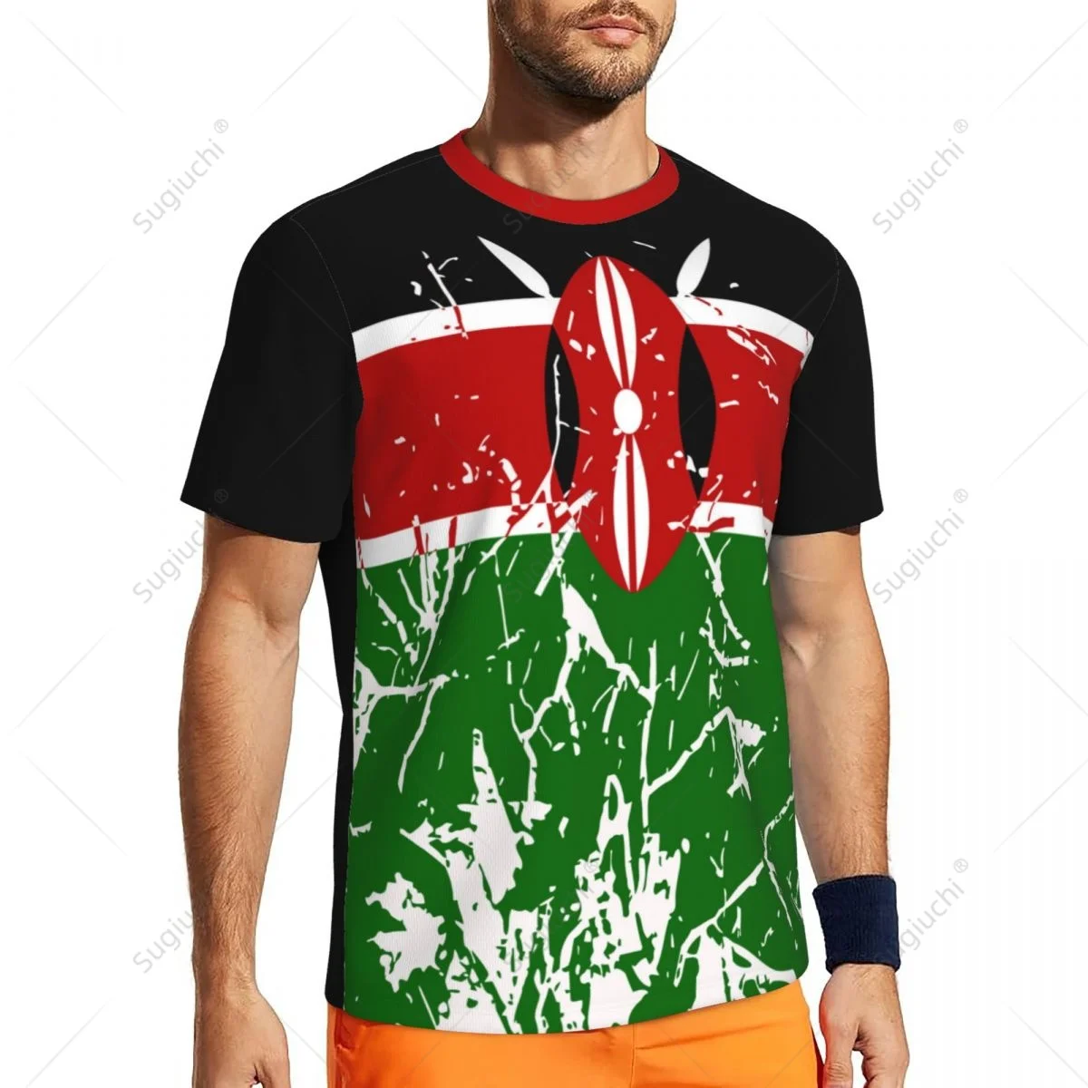 Ekskluzywny projekt flaga Kenya Grain 3D z nadrukiem męska dla rowerek dla dzieci piłka nożna tenis Fitness sportowe tshirt siatkowa krótki T-shirt