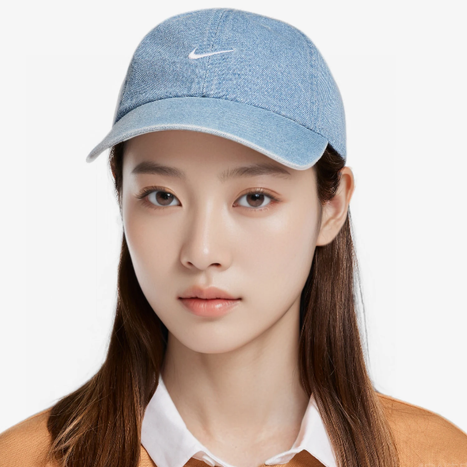 Nike genuine new men's and women's soft top denim embroidered casual baseball cap HF0383-429